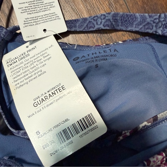 NWT Athleta Aqualuxe Print Swim Dress size S - Picture 6 of 6